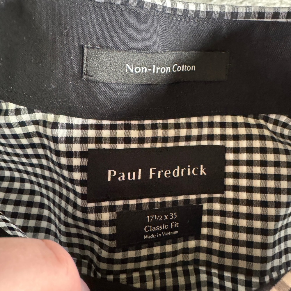 3 Lot Paul Frederick Mens Non Iron 2 Ply Cotton Pinpoint Dress Shirt XXL 17.5-35 - Picture 6 of 11